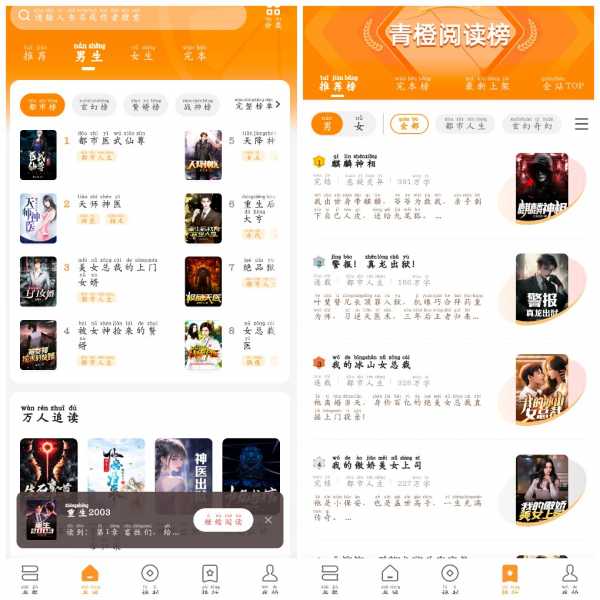 安卓青橙小说v4.9.6.1会员版  一款手机小说阅读APP    64.76M(图1)