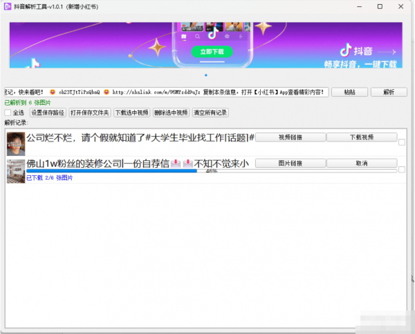 【PC】抖音解析工具 v1.0.1（新增小红书）抖音视频下载工具，对接的是大平台的接口【37.9MB】(图3)